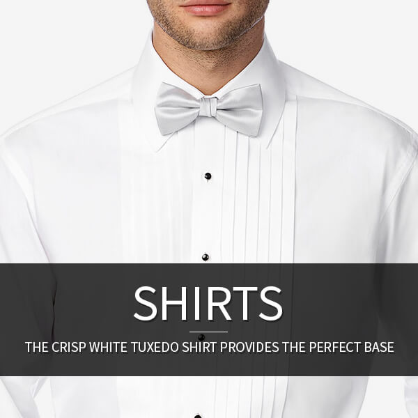 Tuxedo Shirts: The crisp white tuxedo shirt provides the perfect base.